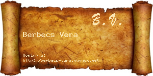 Berbecs Vera névjegykártya
